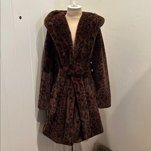 Rebecca Minkoff Leopard Print Vegan Faux Fur Coat
